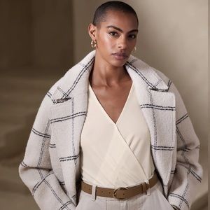 Wrap blouse white deep V-neck new with tag